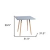 HomeRoots 32" Gray and Natural Wood Square Dining Table - 3 of 4