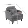 Modern Accent Armchair, Wood Frame, Tufted Club Chair Design, Mid Century Style Lounge Chair. - 4 of 4