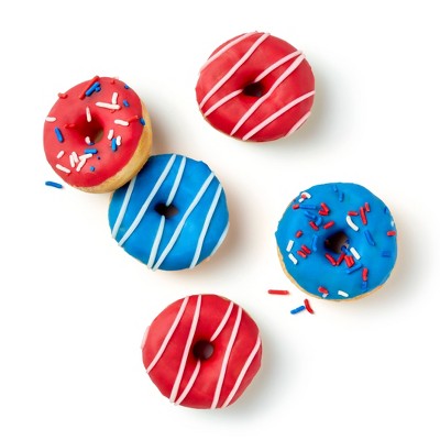 Patriotic Red, White & Blue Iced Mini Donuts - 8oz/12ct - Favorite Day™