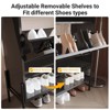 CuisinSmart Farmhouse Shoe Storage Cabinet with Metal Legs, Narrow Hidden Shoe Rack with 2 Flip Drawers, Shoe Organizer for Entryway, Black - 2 of 4