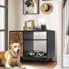 Large Pet Dog Food Storage Cabinet,Storage Cabinet With Stainless Steel Double Pull Out Raised Dog Bowls For Living Room,Bedroom-Cuddlewood - 2 of 4