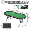 Octagon Poker Table with Collapsible Legs, Casino Leisure Gamimg Table for 8 Players, Texas Holdem Blackjack Poker Table with Stainless Steel Cup Hold - 2 of 4