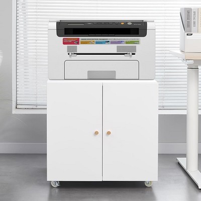 Rolling Filing Cabinets with Wheels - Two Drawer File Cabinet for Home Office,Metal Printer Stand for Copier, Computer