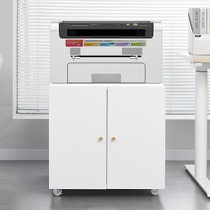 Rolling Filing Cabinets with Wheels - Two Drawer File Cabinet for Home Office,Metal Printer Stand for Copier, Computer - 1 of 4