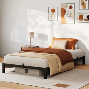TackView Metal Bed Frame, Platform Bed Frame, No Box Spring, No Screws Needed with Reinforced Slats, Easy Assembly - 1 of 4