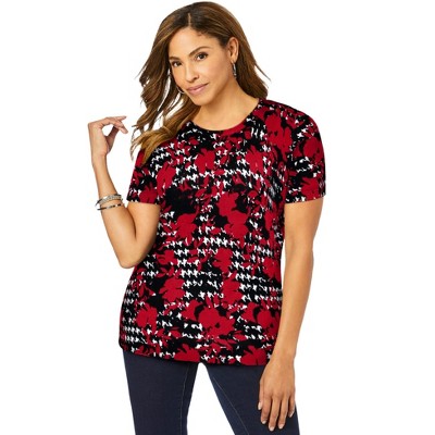 Jessica London Women's Plus Size Fine Gauge Crewneck Shell
