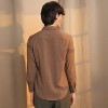 Campus Sutra Men Men's Ash Brown Veined-Textured Shirt - 4 of 4