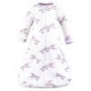 Hudson Baby Infant Girl Cotton Long-Sleeve Wearable Sleeping Bag, Sack, Blanket, Floral Unicorn Long Sleeve - 3 of 4