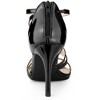 Allegra K Women's Open Toe Strappy Ankle Strap Back Zip Stiletto Heel Sandals - 3 of 4