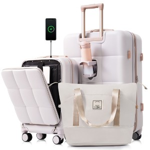Whisen 3-Piece Luggage Set with 20" Front-Opening Carry-On, 28" Expandable Suitcase, and Expandable Travel Bag - 1 of 4