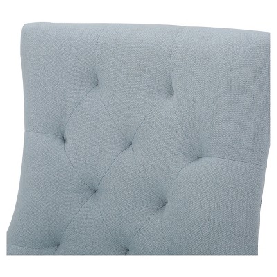 Light Sky Upholstered Tufted Side Chairs with Wood Legs, Set of 2