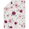 Sweet Jojo Designs Girl Baby Crib Bedding Set - Watercolor Floral Collection Burgundy and Pink 4pc - 3 of 4