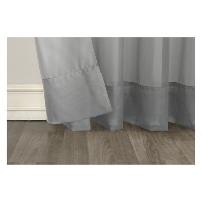 Charcoal Sheer Polyester Grommet Curtain Panel 59" x 84"