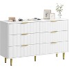 Fluted Dresser for Bedroom with 3 Drawers, Wooden Chest of Drawers with Metal Handle & Feet, Black Dresser for Living Room, Hallway, Bedroom - 3 of 4