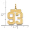 Black Bow Jewelry 14k Yellow Gold, Jersey Collection, Medium Number 93 Pendant - 2 of 3