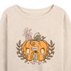 Women's - Instant Message - Pumpkin Cottage Lightweight French Terry Wide Neck Long Sleeve Shirt - 2 of 4