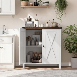 Sideboard Buffet Cabinet, Small Storage Cabinet with Adjustable Shelves and 2 Doors Accent Entryway Console Cupboard for Living Room, Dining Room - 1 of 4