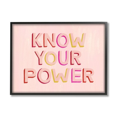 Stupell Industries Know Your Power Pink Inspirational Framed Giclee