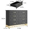 Acekool  8 Drawer Wooden Dresser, Modern Wide Chest with Rattan Drawers for Bedroom or Living Room, 47 Inch - 3 of 4