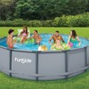 Funsicle 14' x 42" Oasis Designer Round Frame Above Ground Outdoor Swimming Pool Set with SkimmerPlus Filter Pump, Ladder, and Pool Cover, Gray - 2 of 4