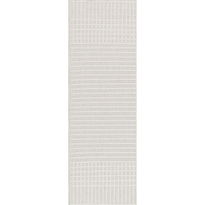 Nuloom Yulia Geometric Bands Machine Washable Indoor Area Rug