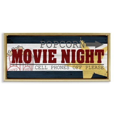 Stupell Industries Movie Night Vintage Sign, 25" x 11"