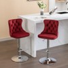 VYNXARIA Swivel Velvet Barstools Adjusatble Seat Height from 25-33 Inch, Modern Upholstered Chrome base Bar Stools£¬Burgundy£¬set of 2 - 2 of 4