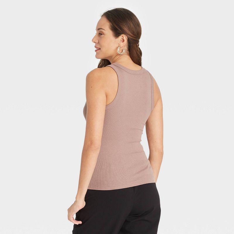  Women's Slim Fit Ribbed High Neck Tank Top - A New Day™, 2 of 10