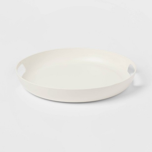 14 Plastic Round Serving Tray White, Plastic Round Serving Tray