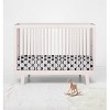 Bacati - Black Large Dots 100 percent Cotton Universal Baby US Standard Crib or Toddler Bed Fitted Sheet - 4 of 4