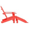 vidaXL Solid Fir Wood Adirondack Patio Chair with Detachable Ottoman, Red - Classy, Comfortable Outdoor Seating - 3 of 4