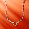 Ross-Simons Sterling Silver and 14kt Yellow Gold Multi-Circle Rolo-Chain Necklace - 4 of 4