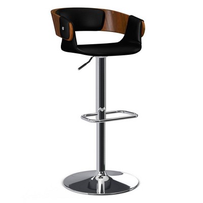 Ansley Adjustable Gas Lift Counter Height Barstool - WyndenHall: Swivel, Footrest, Chrome