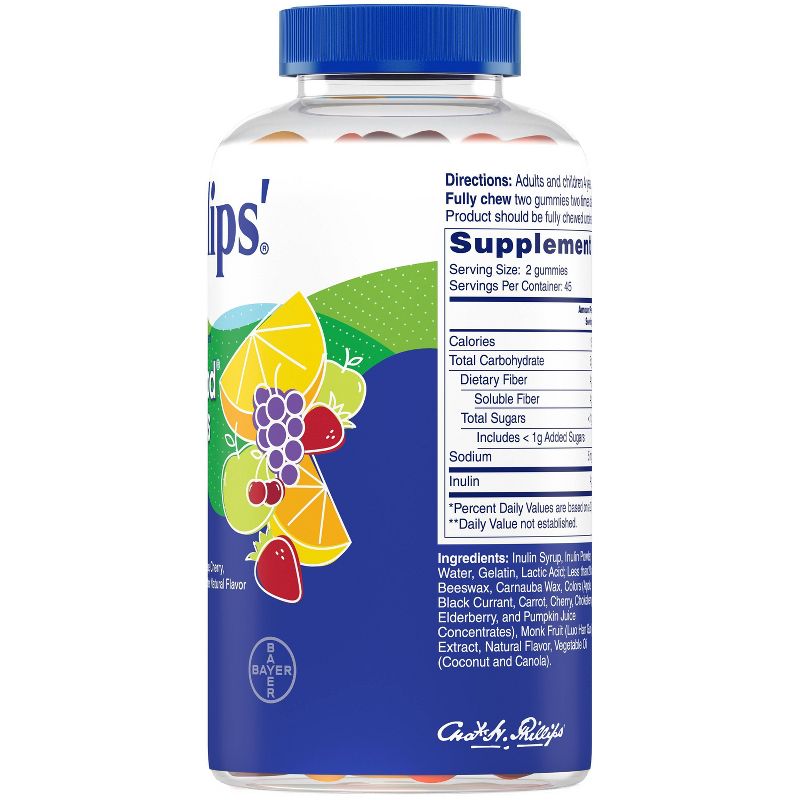 Phillips&#39;  Fiber Good Gummies, Prebiotic Fiber Supplement with Inulin Soluble Fiber - Fruit Flavored - 90ct, 4 of 5