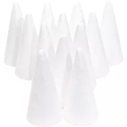 Bright Creations Foam Cones for Crafts (2.7 x 5.5 in, White, 12 Pack)