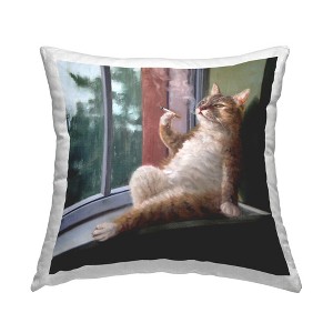 Stupell Industries Tabby Cat Relaxing Lounging Daytime Windowsill - 1 of 3