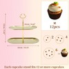 Unique Bargains 2 Tier Dessert Cupcake Stand Flower-Design with Tiered Serving Tray for Donuts Fruit - 2 of 4