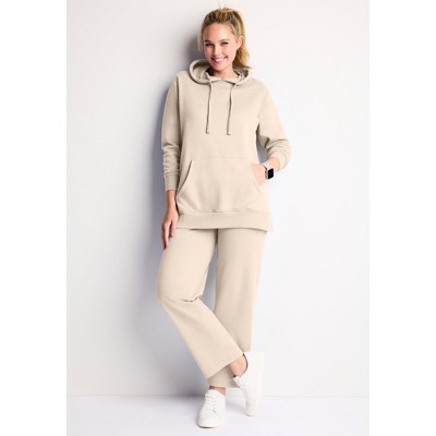 Woman Within Fleece Hoodie Pocket Sweatshirt