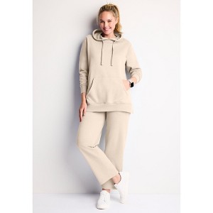 Woman Within Fleece Hoodie Pocket Sweatshirt - 1 of 2
