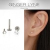 Small Heart Solitaire Flat Back Stud Earrings Body Piercings by Ginger Lyne 2 Sets 3mm CZ Stainless Steel 16g 6mm and 8mm Lengths - 2 of 4