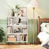 PDTEND Modern 3-Tier 7-Cube Bookcase with 4 Metal Legs - 3 of 4