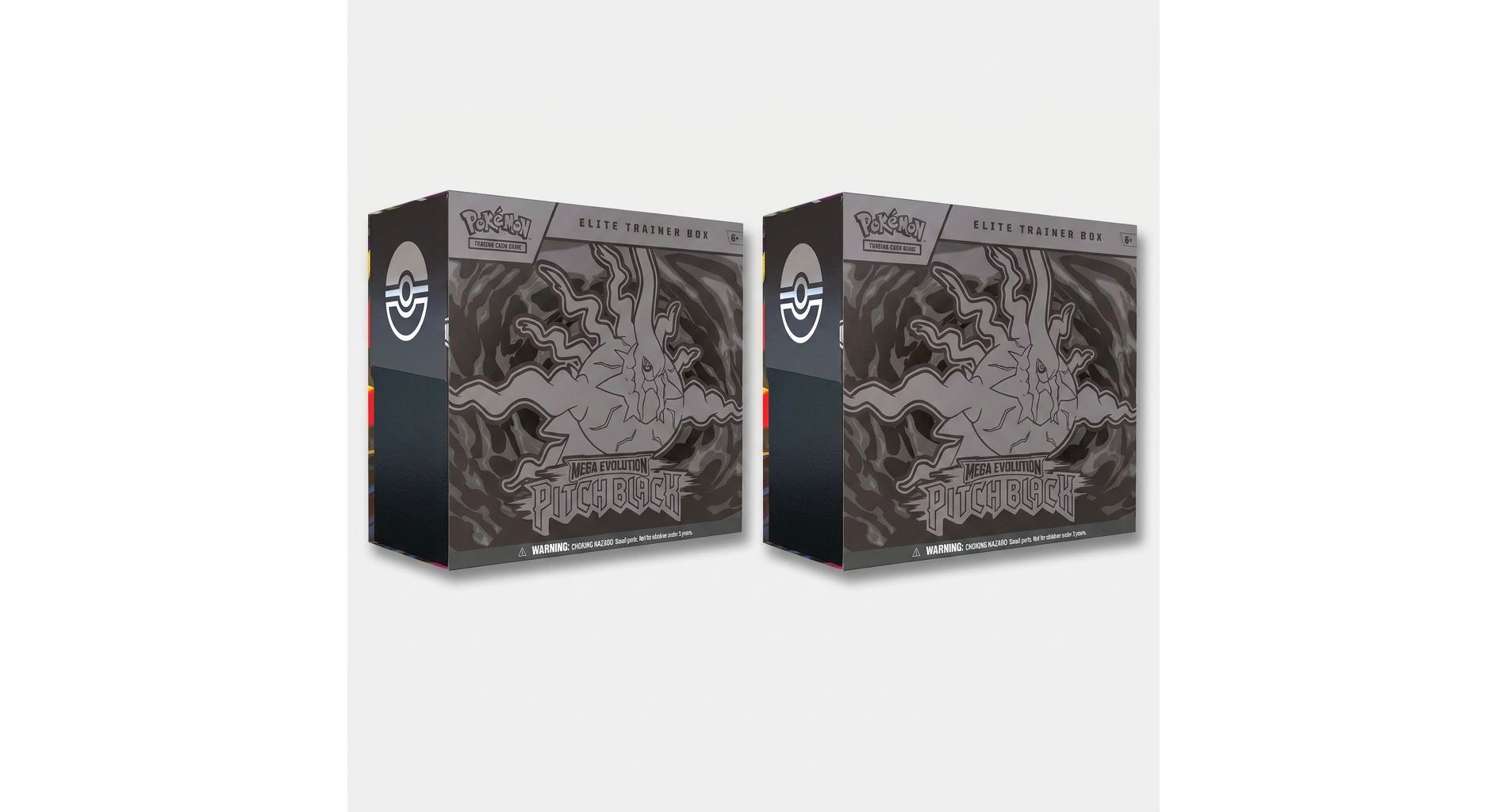 2 Pack of Pokémon TCG: Mega Evolution—Pitch Black Elite Trainer Box w/ 9 Booster Packs, Exclusive Zarude Promo Card & Accessories