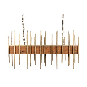 35.5" Wood Pendant Ceiling Light with Metal Rods - Storied Home - 1 of 4