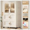 NicBex Multi-Functional Folding Dresser with Wheels, Layered Storage Cabinet for Bedroom & Closet, 25.59" Side Wide Folding Wardrobe - 3 of 4