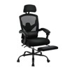 FURNIinspire Task And Office Chairs Retractable Footrest Swivel Office Chair With Lumbar Support Pillow And Padded Armrests, Black, 39"*26"*51" - 2 of 4