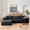 TIRAMISUBEST 112" Modular L Shape Sectional Sofa with Free Side Table Wrinkle-resistant Boucle Fabric Couch with Chaise - 3 of 4