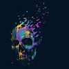 Men's Design By Humans Defragged Colorful Skull By DBHOriginals T-Shirt - 2 of 2