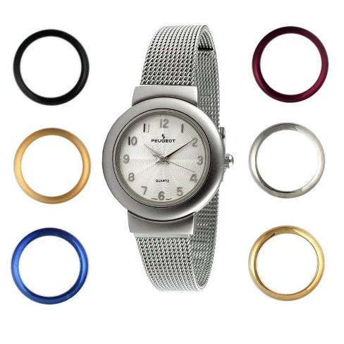 Peugeot Women's Silver Watch Gift Set with 7 Changeable Bezels - image 1 of 4