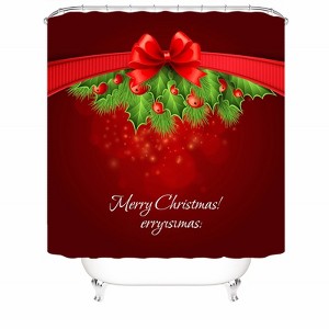 Merry Christmas Night Shower Curtains for Bathroom Waterproof Fabric Bath Curtain Durable Soft Stylish Bathroom Decor 72x72 Inch - 1 of 1