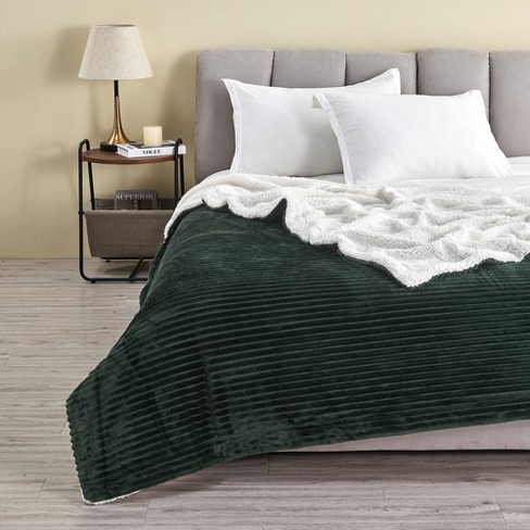 Great Bay Home Velvet Plush Fleece Reversible Warm And Cozy Bed Blanket :  Target